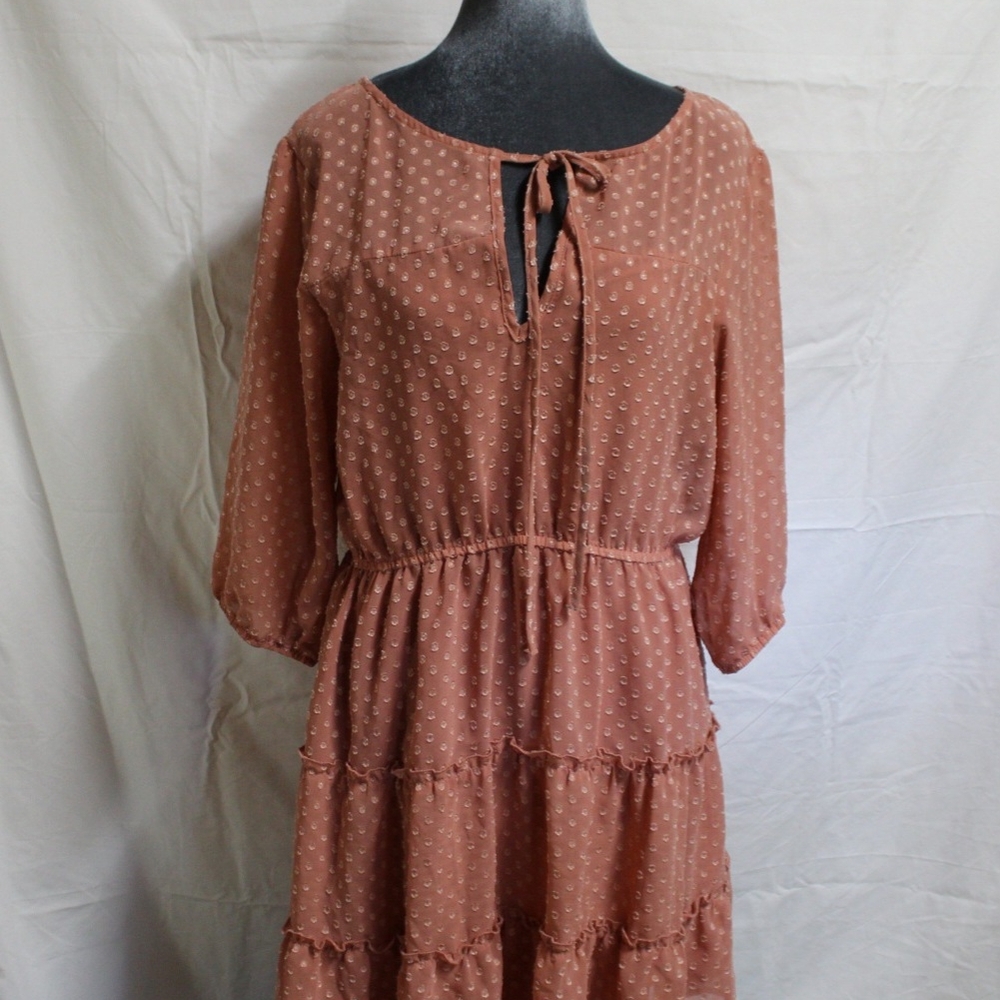 Speechless Pink and Orange Ruffled Tie Front Sundress